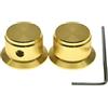 KAISH 2 manopole per potenziometro in alluminio da 1/4 universali a cilindro alto, manopole di controllo a campana con vite di fissaggio per chitarra/il basso/amplificatori/preamplificatori oro senza