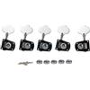 KAISH Cloverleaf - Accordatori per basso a 5 corde, 5 corde, tasti per accordatura dei bassi standard/Highway One Series, Jazz Bass J Bass/Precision Bass P Bass nero con cromatura 4 destra/1 sinistra