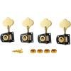 KAISH Nero con oro Lefty Cloverleaf Bass Tuners Bass Tuning Machines Bass Tuning Keys per Standard/Highway One Series Jazz J Bass/Precision P Bass