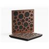 ua acoustics Set di 2 pannelli fonoassorbenti con diffusione | 50x50x5cm | Assorbimento - Diffusione - Riflessione - Insonorizzazione | Legno laminato perforato: [x2 P16 | Noce]