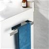 CCKOLE Portasciugamani senza fori, asta portasciugamani bagno 304 in acciaio inox cromato, porta asciugamani per ospiti, autoadesivo, da parete, 35 cm, per bagno (cromo argento)