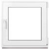 Framex Finestra in plastica bianca larghezza x altezza 70 x 70 cm (700 x 700 mm) 2 posizioni (32 mm) girevole DIN destra - Premium - tutte le dimensioni