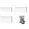 HEXIM Battiscopa 70/85/100mm - Battiscopa in MDF bianco per piastrelle, laminato, vinile e moquette (16 x 100mm / 2 rm - MS10016) - pavimento di finitura in laminato