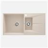 BB BuyBath Lavello cucina in granito con 2 vasche e gocciolatoio 97x50 cm beige - Drax