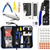 VEGOATY Set di attrezzi di rete: kit di riparazione di rete con 20 connettori per cavi, Pass Through RJ45, pinza crimpatrice per Cat7 Cat6 Cat5, pinza spellafili, tester di rete per cavi RJ45/RJ11