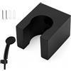 WJUAN Supporto Soffione Doccia, Quadrato Supporto Doccino, Porta Doccino a Muro Lega di Zinco, Nero Porta Soffione Doccetta, con Viti e Tubo di Espansione, per Casa, Hotel, Palestra