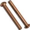 AERZETIX Set di 24 rivetti pieni in rame Ø2x16 mm/testa semitonda