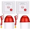 Retekess TH103 Sistema di Allarme, Allarme di Sicurezza Strobo a 3 LED, Sistema di Chiamata con Corda di Tirare per Magazzino, Centro Commerciale, Scuola, Fabbrica (2 Pulsanti + 2 Ricevitore)