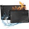 AYHYHLJZJ 2 sacchetti portadocumenti ignifughi e impermeabili (20,5 x 13,5 cm) e 28 x 17 cm, borsa ignifuga, elevata resistenza al calore fino a 4200 ℉, protezione sicura per passaporti, contanti