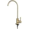 XDSMB Rubinetto Cucina, Rubinetto Depuratore Acqua Monocomando A Collo Di Cigno Rubinetto Osmosi Inversa 1 Via,oro Spazzolato