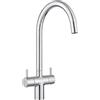 JASSFERRY Cromato Miscelatore Da Cucina Due Maniglie A Leva Monoblocco Lavello Rubinetto Ceramica Cartuccia Valvola Girevole Beccuccio Cromato