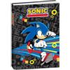 PRESTIGE & DELUXE Diario compatibile con Sonic Nero F.to standard 20 x 15 cm per la scuola 2026/2027 - copertina imbottita + Omaggio portachiave fischietto, etichette adesive e matita Sonic