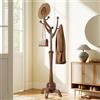 Bekrvio Appendiabiti, in legno massiccio, autoportante, con 8 ganci, design a forma di albero, con base sferica stabile, capacità di carico fino a 75 kg, per corridoio, ingresso, camera da letto