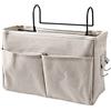 Pssopp Portaoggetti da Comodino, Comodino in Lino di Cotone di Grande Capacità, Borsa da Appendere per Letto, Dormitorio, con Tasche Multiple, Borsa Portaoggetti Sul Bordo per
