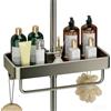 Sauntere Mensola doccia senza fori per asta doccia rotonda con diametro di 19 mm - 23 mm, in acciaio inox, organizer da bagno per doccia accessori doccia
