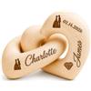 KakaTify Cuori in Legno Personalizzati con Nomi e Data, Scultura Cuore Intrecciato Incisa per Coppia, Regalo Romantico per Matrimonio Anniversario Fidanzamento San Valentino