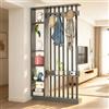 Horseo Colonna divisoria per ingresso dal pavimento al soffitto - Divisorio indipendente con ripiani, facile da montare, decorazione indipendente per camera da letto e ufficio (B Grey+Black, 100cm/39.4in)