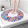 7VSTOHS Tappetino Doccia Antiscivolo 70x70cm, Tappetino Vasca Antiscivolo da Bagno con Scarico, Morbido PVC Luffa Tappetino Bagno, Asciugatura Rapida