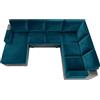 Sfcover Copri Divano Angolare Con Penisola A Sinistra in Velluto Elasticizzato Set L Angolare Copri Seduta Copridivano 15 Pieces Fodere Copricuscini (dark teal,2pcs armrest)