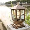 Mengjay Apparecchio illuminazione paesaggio prato E27 Luce esterno esterni Piedistallo Impermeabile Giardino Luci colonna Lanterna alluminio Porta Cancello per paesaggio prato Cortile (Oro, Stile.A)
