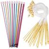 Coopay 23 uncinetti tunisini per principianti, uncinetti afgani, in bambù, 2-12 mm, con corda e uncinetti tunisini, in alluminio, ideali per tappeti e sciarpe