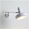BATCAR Lampada da parete in legno con braccio oscillante bianco nordico, applique da parete in legno ad angolo regolabile, lampada da parete con installazione cablata per lettura in camera da letto,