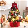 QKTYB Albero Di Natale Piccolo Da Tavolo 45cm, Mini Albero Di Natale Con Luci, Alimentato A Batteria Alberelli Di Natale Piccoli Per Scrivania, Camera Da Letto, Ufficio, Cucina, Decorazione (Rosso)
