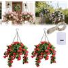 Generic Set di 2 cestini da appendere in finto crêpe e mirto, 38,1 cm, cestini artificiali da appendere per esterni, realistici, vivaci fiori finti per patio, veranda, giardino, interni ed esterni, nessuna