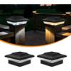 ILIKEPOW Set di 2 tappi solari per palo quadrato, 9 x 9 cm, 10 x 10 cm, IP65, impermeabili, solari, tappi per recinzioni solari, tappi per recinzioni solari (3000 K/6000 K)