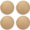 ALMLWIAJ Set di 4 tovagliette rotonde, lavabili, in tessuto blu, antimacchia, resistenti al calore (kaki)
