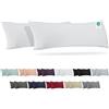 Barbons Federe 40x145 cm bianco set di 2-100% Jersey di Cotone - Copri Cuscino per Letto - Fodera Protezione