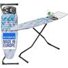 KADAX Asse da Stiro Grande con Struttura Robusta in Acciaio, Ripiano Pieghevole, Altezza Regolabile e Supporto per Ferro da Stiro (120 x 42 cm, Blu)