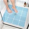 HITSLAM 60 x 60 cm Tappetino Doccia, Quadrato Tappetino da Bagno in TPE Morbido Tagliabile su Misura Senza Odori con Ventose e Fori di Drenaggio, Tappeto Doccia antiscivolo senza BPA, Blu