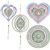 Frundoo Diamond Painting Ciondoli Campanelli Eolicikit, 5D DIY Diamond Painting Cuori Rotanti Kit Completo, Doppia Faccia Appeso in Cristallo Pittura Diamante Arte Ornamenti per Bambino Adulto
