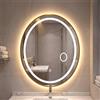 COSTWAY Specchio Bagno Ovale Retroilluminato con Luce 50 x 60 cm
