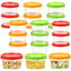 FuxFuis 21 Pz Set di Contenitori con Coperchi per Alimenti Plastica Rotondi, Ciotole Plastica Riutilizzabili, Contenitori Ermetici Impilabili per Alimenti Adatti a Microonde e Freezer, 3 Colori, 250ml