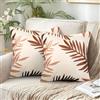 ETOLISHOP Copricuscini Decorativi 40x40cm Fodera per Cuscini Poliestere Colore Arancione Foglie Decorativi per Divano Cortile Esterno Giardino Patio Soggiorno Set di 2