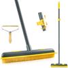 NEWE Scopa in Gomma con Manico Regolabile da 146 cm Include 1 Pezzi Lint Remover Levapelucchi Portatile, 3 in 1 Spazzola per Tappeti Moquette Piastrelle Finestre