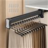 Bocguy Asta appendiabiti estensibile estraibile, 30/35 cm, asta appendiabiti estensibile, asta appendiabiti con ammortizzazione, per vestiti e pantaloni (nero, 35 cm)
