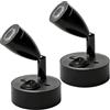 Behogan 2 lampade da lettura a LED da 12 V, 59 x 96 mm, lampada da lettura a parete in alluminio, lampada da parete con interruttore, illuminazione interna a LED per barca, camper furgone, roulotte, luce