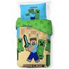 BrandMac Set di biancheria da letto Minecraft 100% cotone | Copripiumino 140 x 200 cm + Federa 50x70 cm | Biancheria da letto per bambini morbida e traspirante | Decorazione divertente per la camera Minecraft