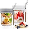 GMMG Overnight Oats Bicchieri Tazza di Muesli To Go 2-Set da Viaggio Porta Yogurt Porridge Cereali Frutta (375 ml)