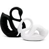 FeinKnick Coppia di cigni armonici in ceramica di colore bianco e nero - Scultura moderna come decorazioni ceramica animali - statuetta decorativa fortuna & armonia come regalo