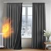 Deconovo Tende per Interni Oscuranti 100% con Retro Nero Completo, Tende Termiche Isolanti con Fettuccia per Camera da Letto e Soggiorno Moderne, 2 Pannelli, 140x220 cm, Grigio Chiaro