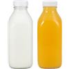 LIMILI Bottiglie per latte in vetro con coperchio, confezione da 2 bottiglie da 1 litro, riutilizzabili, bottiglie trasparenti per succhi fatti in casa, colazione, picnic, matrimoni (bianco)