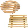 Generico Pack 2 Pz. Sotto Pentola Quadrato e Rotondo, Materiale Bamboo, Universali Lavabili Uso Cucina Pentole Padelle Calde Forno Bruciare Scottare (SET 2 PZ., ROTONDO e QUADRATO)