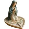 Mwqpgyh Portarosario della Madonna e Gesù - Statua Gesù Resina Porta | Collane Per Casa Ufficio Scrivania Decorazione Regalo Per Tutti