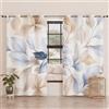 PETTI Artigiani Italiani - Tende a Pannelli per Interno con Anelli 2 Pezzi 140x280cm, Tenda Camera da Letto e Soggiorno Oscuranti Isolanti e Moderne, Floreale F164, 100% Made in Italy