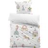 MUSOLEI Biancheria da letto per bambini, motivo: zucca, castello delle principesse e trolley, copripiumino 140 x 200 cm + federa 65 x 65 cm