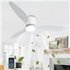 GWYAJTU Grande 100cm Lampadario Con Ventilatore Da Soffitto E Telecomando Ventola Soffitto Con Luce DC Reversibile Silenzioso LED Tre Colori Plafoniera Con Ventilatore Da Soffitto Per Salotto-B||42in